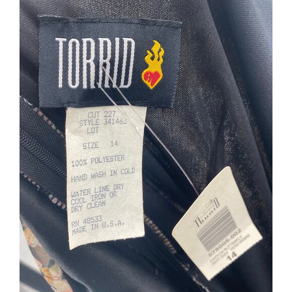 Vintage Y2k Torrid Butterfly Print Dress Chiffon Belted Sleeveless NEW Womens 14 - Picture 10 of 12